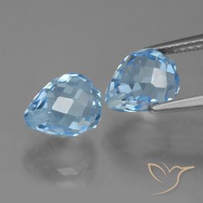 Pedras preciosas de Topázio Céu azul natural de 5.24 ct, Briolette, VVS-VS
