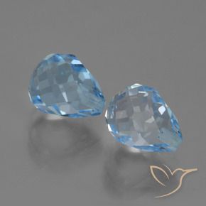 Pedras preciosas de Topázio Céu azul natural de 5.05 ct, Briolette, VVS-VS