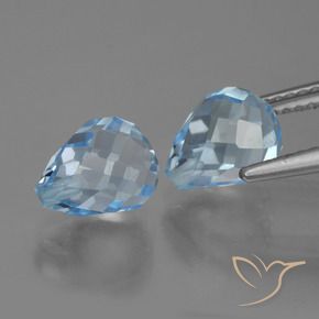 Pedras preciosas de Topázio Céu azul natural de 5.05 ct, Briolette, VVS-VS