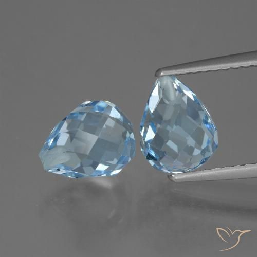 5.15ctw Natural Céu azul Topázio, Briolette, VVS-VS
