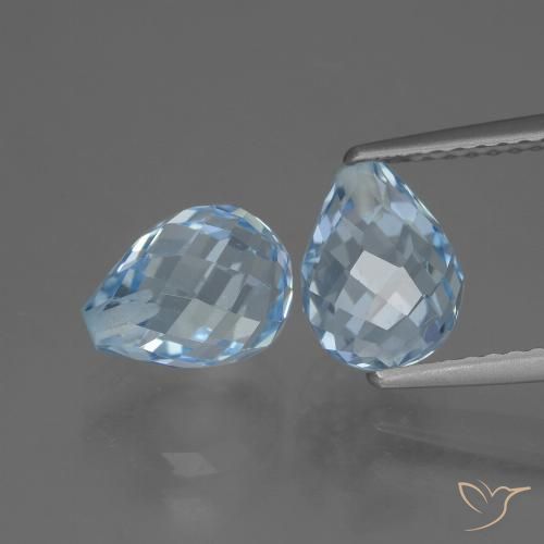 5.26ctw Natural Céu azul Topázio, Briolette, VS