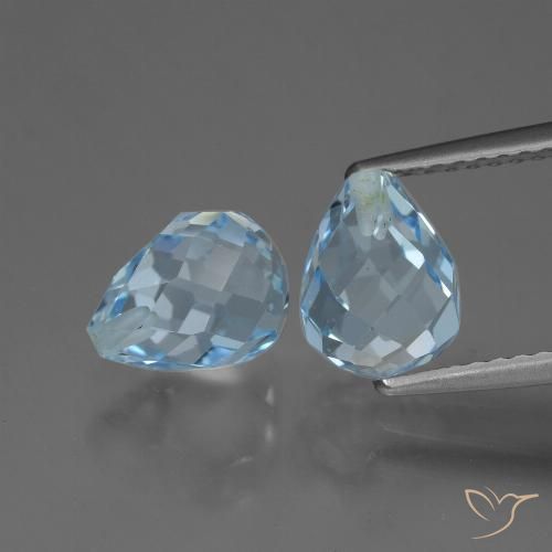 4.99ctw Natural Céu azul Topázio, Briolette, VVS-VS