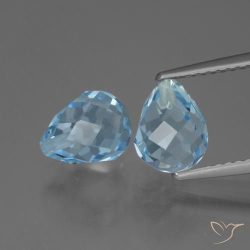 4.90ctw Natural Céu azul Topázio, Briolette, VS
