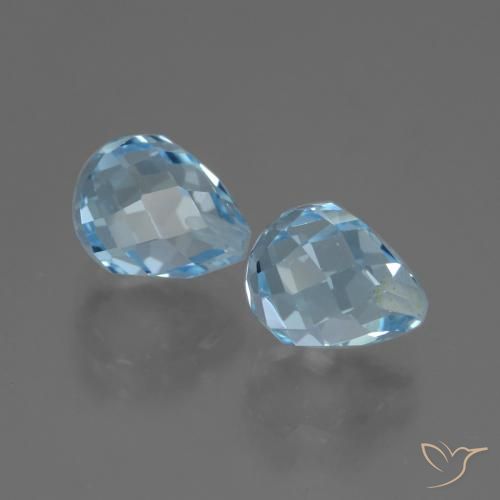 Pedras preciosas de Topázio Céu azul natural de 4.90 ct, Briolette, VS