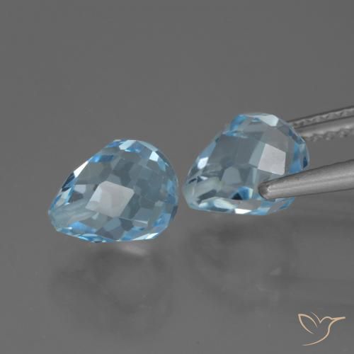 Pedras preciosas de Topázio Céu azul natural de 4.90 ct, Briolette, VS