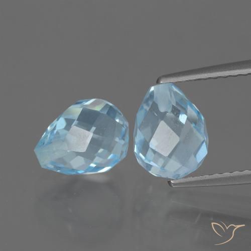 5.39ctw Natural Céu azul Topázio, Briolette, VS