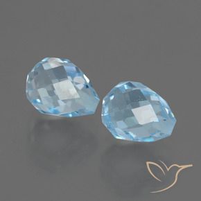 Pedras preciosas de Topázio Céu azul natural de 5.39 ct, Briolette, VS