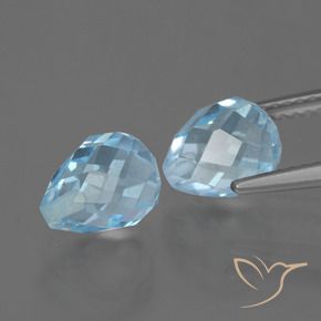 Pedras preciosas de Topázio Céu azul natural de 5.39 ct, Briolette, VS