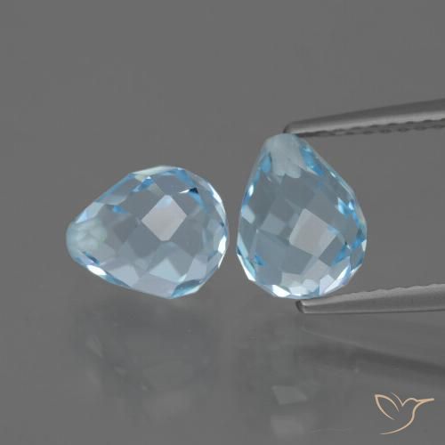5.02ctw Natural Céu azul Topázio, Briolette, VVS-VS
