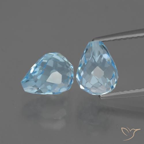 5.00ctw Natural Céu azul Topázio, Briolette, VS