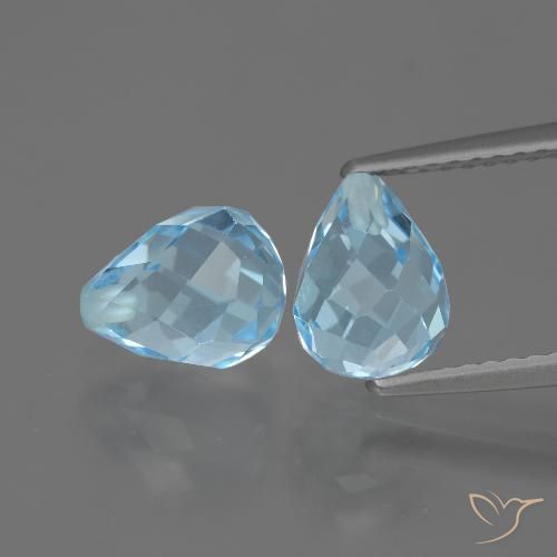 4.81ctw Natural Céu azul Topázio, Briolette, VVS-VS
