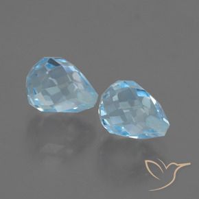 Pedras preciosas de Topázio Céu azul natural de 4.81 ct, Briolette, VVS-VS