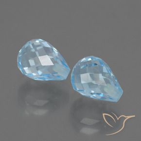 Pedras preciosas de Topázio Céu azul natural de 5.24 ct, Briolette, VVS-VS