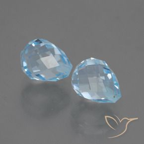 Pedras preciosas de Topázio Céu azul natural de 5.21 ct, Briolette, VVS-VS