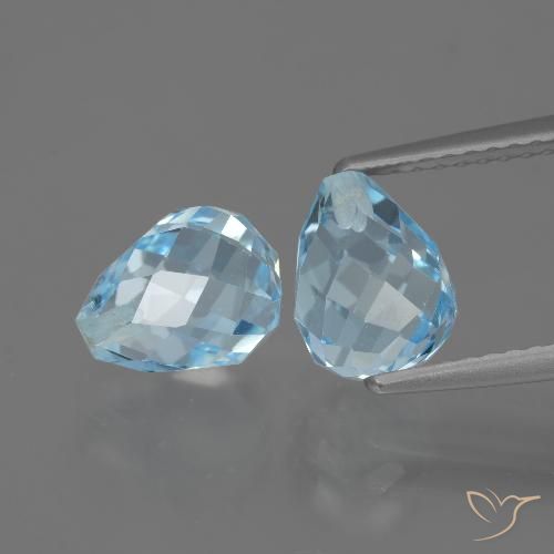 5.15ctw Natural Céu azul Topázio, Briolette, VVS-VS