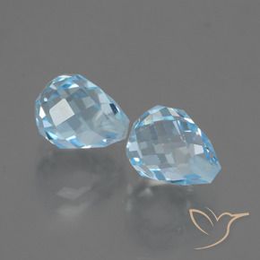 Pedras preciosas de Topázio Céu azul natural de 5.15 ct, Briolette, VVS-VS
