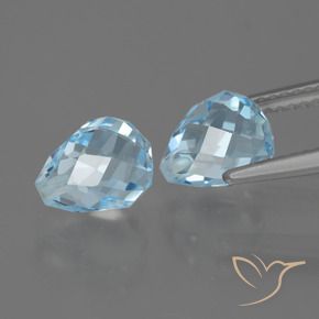 Pedras preciosas de Topázio Céu azul natural de 5.15 ct, Briolette, VVS-VS