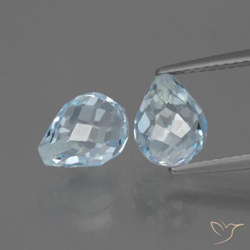 5.12ctw Natural Céu azul Topázio, Briolette, VS
