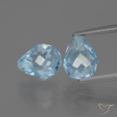 5.07ctw Natural Céu azul Topázio, Briolette, VS