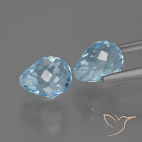 Pedras preciosas de Topázio Céu azul natural de 5.07 ct, Briolette, VS