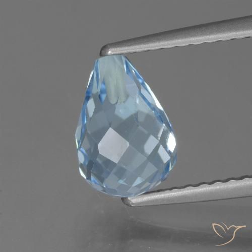2.46ct Natural Céu azul Topázio, Briolette, VS