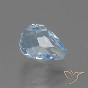 Topázio Céu azul Natural 2.46ct, Briolette, VS