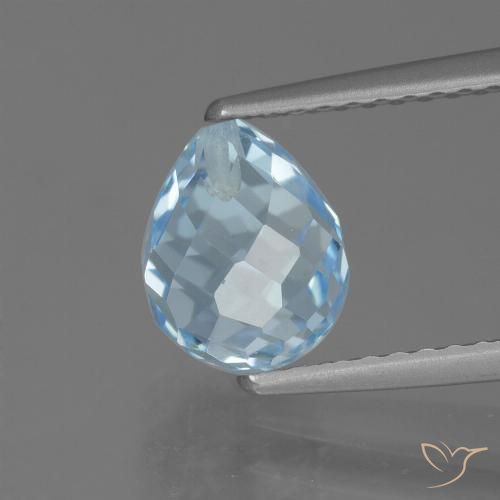2.46ct Natural Céu azul Topázio, Briolette, VS