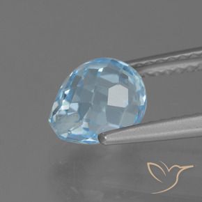 Topázio Céu azul Natural 2.46ct, Briolette, VS