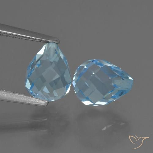 4.71ctw Natural Céu azul Topázio, Briolette, VVS-VS