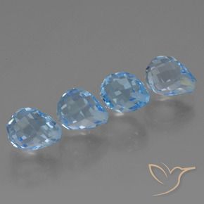 Pedras preciosas de Topázio Céu azul natural de 10.14 ct, Briolette, VVS-VS