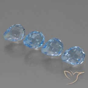 Pedras preciosas de Topázio Céu azul natural de 10.14 ct, Briolette, VVS-VS