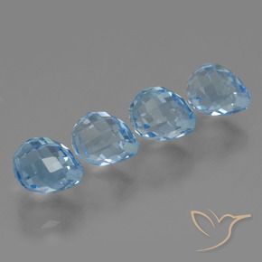 Pedras preciosas de Topázio Azul Suíço natural de 10.98 ct, Briolette, VVS-VS
