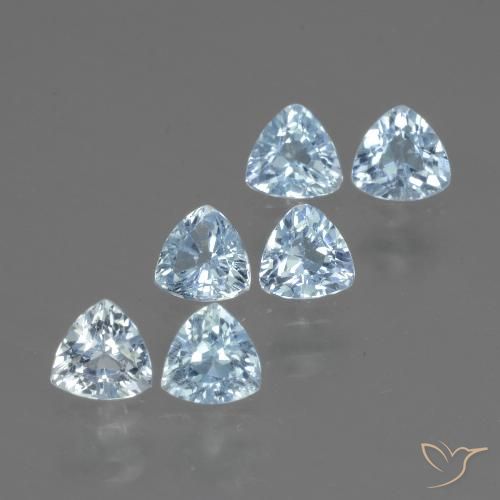 1.86ctw Natural Céu azul Topázio, Trilhão, VVS-VS