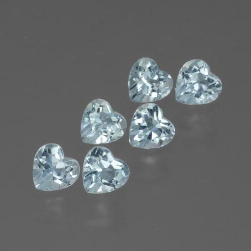 Pedras preciosas de topázio azul natural de 1,71 ct, formato de coração, VS