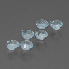 Pedras preciosas de topázio azul natural de 1,71 ct, formato de coração, VS