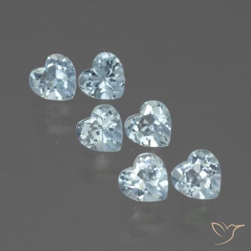 Pedras preciosas de Topázio Céu azul natural de 1.66 ct, Coração, VS