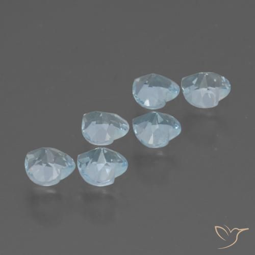 Pedras preciosas de Topázio Céu azul natural de 1.66 ct, Coração, VS