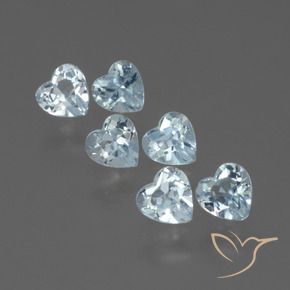 Pedras preciosas de Topázio Céu azul natural de 1.67 ct, Coração, VS