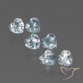 Pedras preciosas de Topázio Céu azul natural de 1.73 ct, Coração, VS