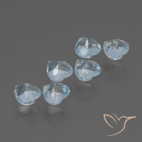 Pedras preciosas de Topázio Céu azul natural de 1.73 ct, Coração, VS
