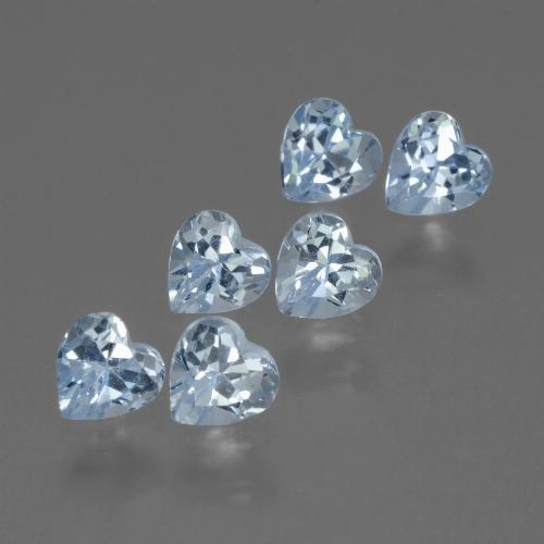 Pedras preciosas de topázio azul natural de 1,94 ct, formato de coração, VS