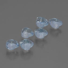 Pedras preciosas de topázio azul natural de 1,94 ct, formato de coração, VS