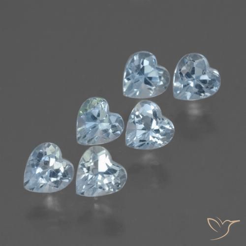 Pedras preciosas de topázio azul natural de 2,08 ct, formato de coração, VS