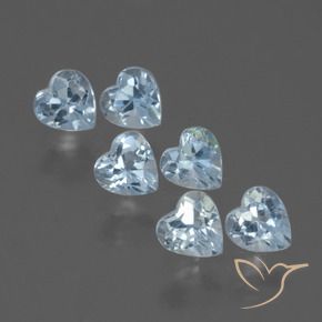 Pedras preciosas de topázio azul natural de 2,08 ct, formato de coração, VS