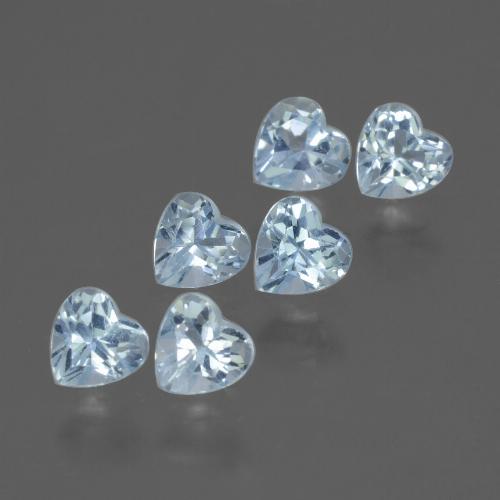 Pedras preciosas de topázio azul natural de 1,96 ct, formato de coração, VS