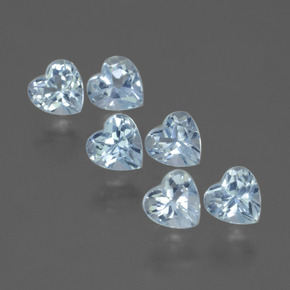 Pedras preciosas de topázio azul natural de 1,96 ct, formato de coração, VS
