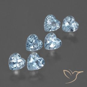 Pedras preciosas de Topázio Céu azul natural de 1.76 ct, Coração, VS