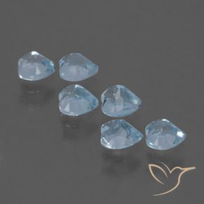 Pedras preciosas de Topázio Céu azul natural de 1.76 ct, Coração, VS