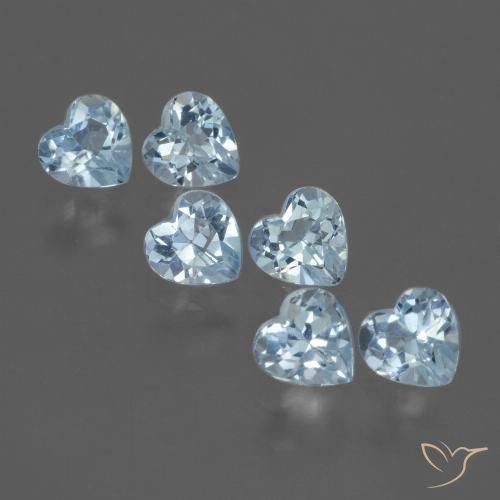 1.70ctw Natural Céu azul Topázio, Coração, VS