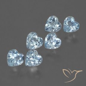 Pedras preciosas de Topázio Céu azul natural de 1.70 ct, Coração, VS